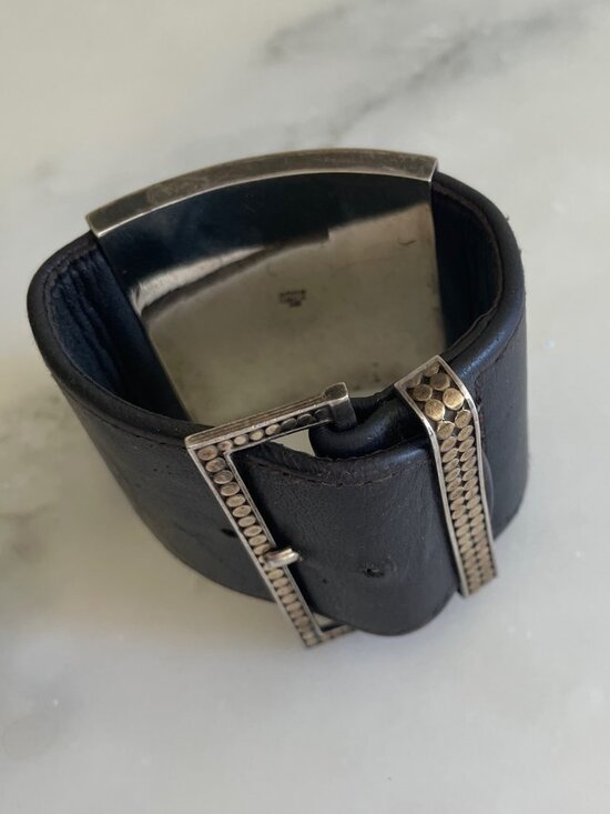 Anna Beck Bracelet in Brown Leather with Gold Beading - Picture 3 of 5